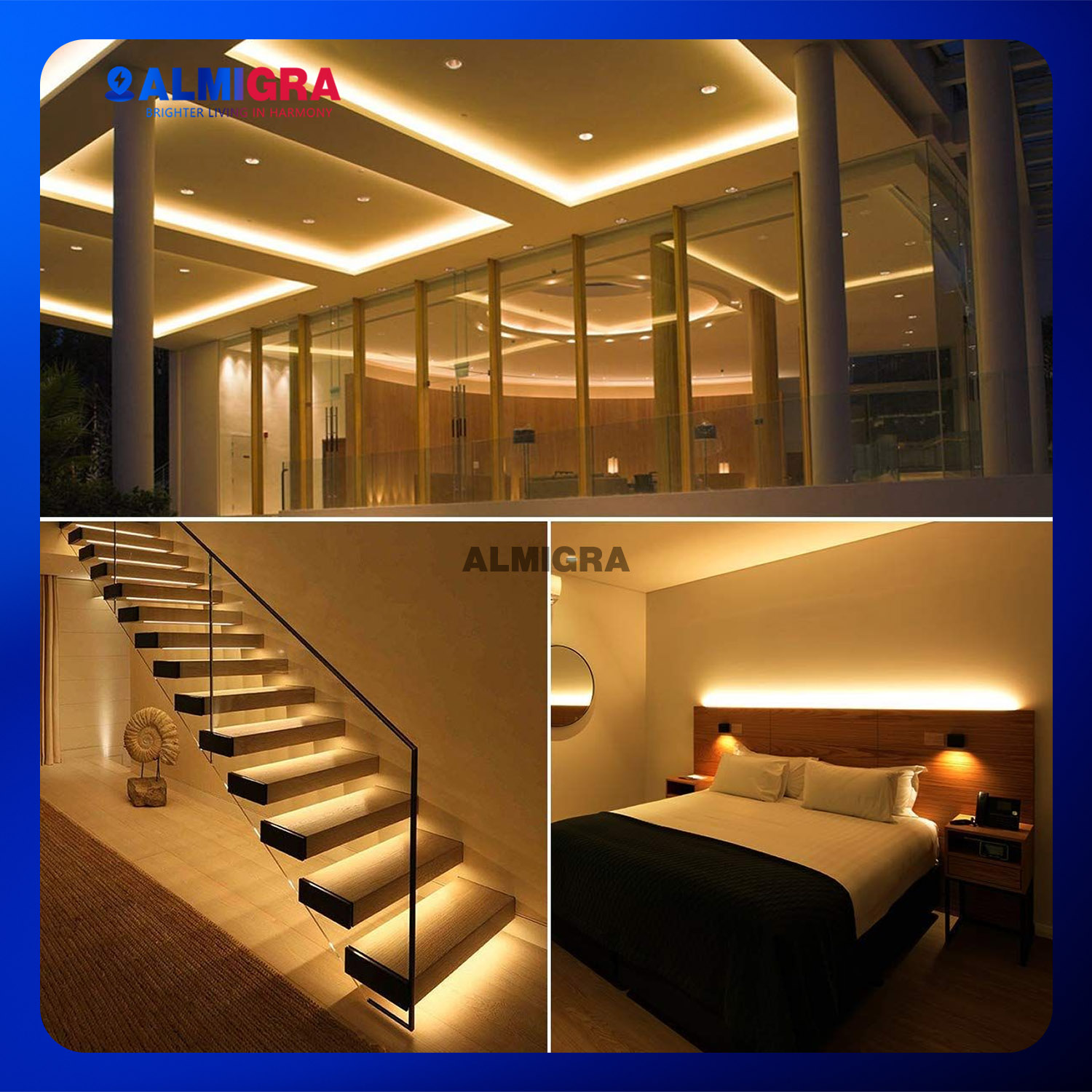 LED Strip COB 12V Panjang 5m Fleksibel Cahaya Warm White Natural Putih Terang Merata Plus Lem Double Tape - Image 2