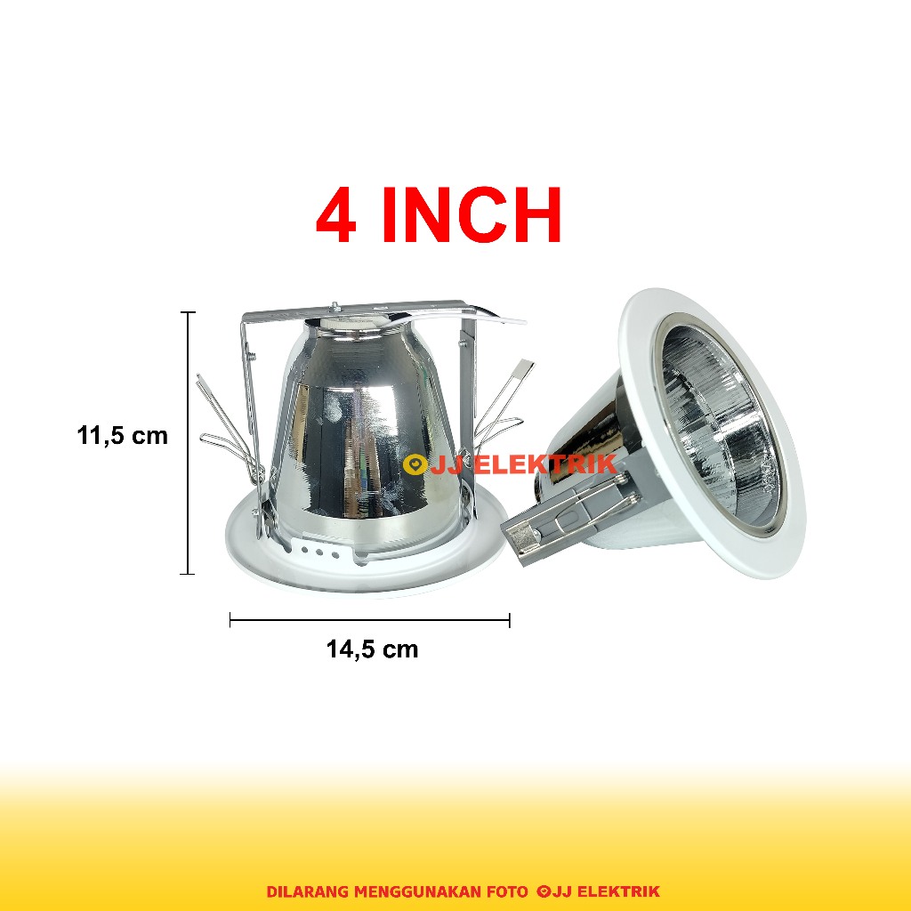 Kap Lampu Downlight 4 inch Adjustable Fitting E27 Ulir Bohlam Standar - Image 2
